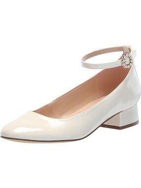 Bandolino Size 11M Pumps Ivory Ankle Strap Block Heel Dress Shoes Elegant Design